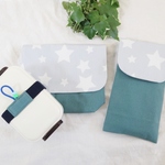 n＊t＊様オーダー品　星柄のお弁当袋＆箸袋＆ランチベルト ご入園３点セット