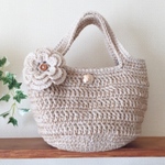 ♡送料込み♡麻紐&毛糸のカゴバッグ natural beige🌳SALE✨