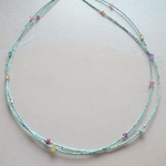 two layered turquoise necklace ジェムとターコイズの2連ネックレス*vermail*