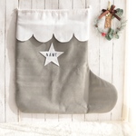 名入れ★クリスマスソックス（グレー・★）