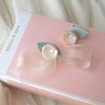 すずらんのひと粒ピアス☾リボンキャッチ