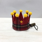 ニャンコの王冠☆ブリティッシュチェック柄  レッド