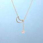 ＊14kgf＊月＆きらきら星＊ネックレス【金】a Crescent Moon & a Star gold necklace
