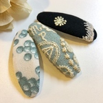 ミナペルホネンஐ jungle relief 刺繍のパッチンピン 3点セット ⑅◡̈*キッズ&ベビー✦ฺプレゼントにも