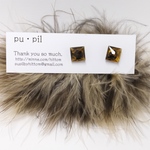 べっこうとマラボーファーキャッチのピアス