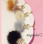 ふわふわうさぎさんのファーピアス・イヤリング