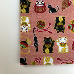 【御朱印帳】招き猫と福だるま（ピンク）