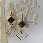 鼈甲スクエアイヤリング