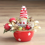 クリスマス・ミニチュアガーデン（女の子・Red/White knit cap）