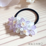 ♡再＊＊＊販♡お花畑のヘアゴム【ラベンダー】紫陽花