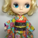 ブライス 着物 リカちゃん 着物 振袖 ブルー