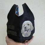 手の平ころりん　ゴルパピ刺繍　デニムミニバッグ　ゴールデン