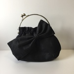 【再販】Ⅱ小さいけれどスグレモノ口金バッグリボン・BLACK