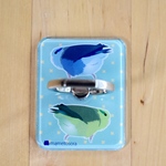 マメルリハインコのもふちりスマホリング（ブルー、グリーン）