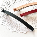 本革 黒 シンプルバレッタ