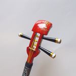 かんざし 「三味線」朱色５５