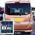 シンプルに！ドライブレコーダーステッカーシール【録画中・ドラレコ・車・REC】