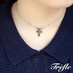 【再販】ブラックシェルクロスシルバーネックレス(リバーシブルホワイト)
