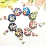 ぷくぷくお花とあめ玉風巻玉①☆つまみ細工★ポニーフック★ヘアクリップ