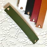 本革 深緑シンプルバレッタ