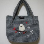 とりさんのニットトートバッグ(シマエナガ)