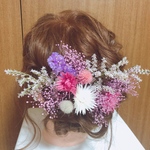  髪飾り❤️ヘッドドレス☆ウェディング ピンク系で大人かわいく