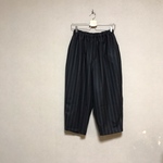 チャコールグレー×グレー カシミア混ウール バレルパンツ