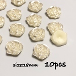 10個☆オフホワイト☆パールデコパーツ ローズ フラワーカボション