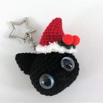 【送料無料】黒猫🎄クリスマス☆キーホルダー・あみぐるみ
