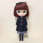 【11/20出品予定】フランネルラパン タブルボタンコート/ダークネイビー