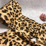【ポリ】【130mm】【YELLOW BROWN】ヒョウ柄スカーフリボン A687