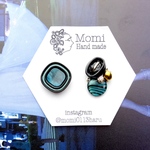 bluex blackレトロボタンピアス/イヤリング