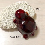 *紅の亀  #91（琉球ガラス）