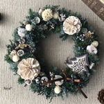  *Pearl  White Christmas wreath ③ * クリスマス リース  ギフト🌿