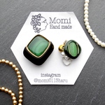 greenレトロボタンピアス/イヤリング