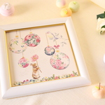 もふもふうさぎ🐇うさぎさんと小鳥さんのXmasパーティー🎄インテリア額・タイルのみ購入可「ポーセラーツ」