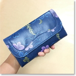 風琴マチ☆もうほかの財布は使えない！ギャルソン長財布 　牛革・葡萄柄