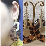大ぶりレオパードピアス