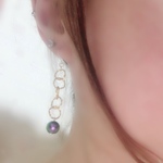 パープルコットンパール ピアス アレルギー対応