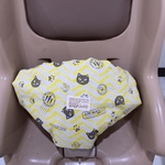 ベビー用ショッピングカートカバー・リバーシブル yellowなねこ柄×ブラック