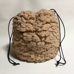 巾着バッグ プードルボア  キャメル