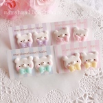 ぺったんましゅくまピアス♡おめかしりぼん🎀