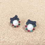 クリスマスリース　ピアス/イヤリング