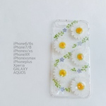 ナチュラルフラワー＊ノースポールと忘れな草♡押し花スマホケース