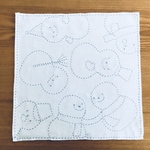  さらしのふきん  雪だるま柄