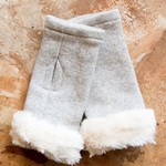 ファー付きハンドウォーマー【OrganicCotton裏起毛ニット生地】