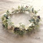 natural leaf 花かんむり（white）キッズ・ベビー ラッピング無料