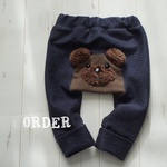 ORDERクマさんのモンキーパンツ☆デニムニットサイズ90