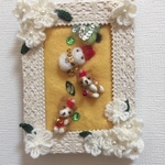 コーギー クリスマスフォトフレーム白い花
