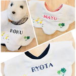 手刺繍✿ひよこさん✖️クローバー✿名入れベビースタイ・出産祝い☻